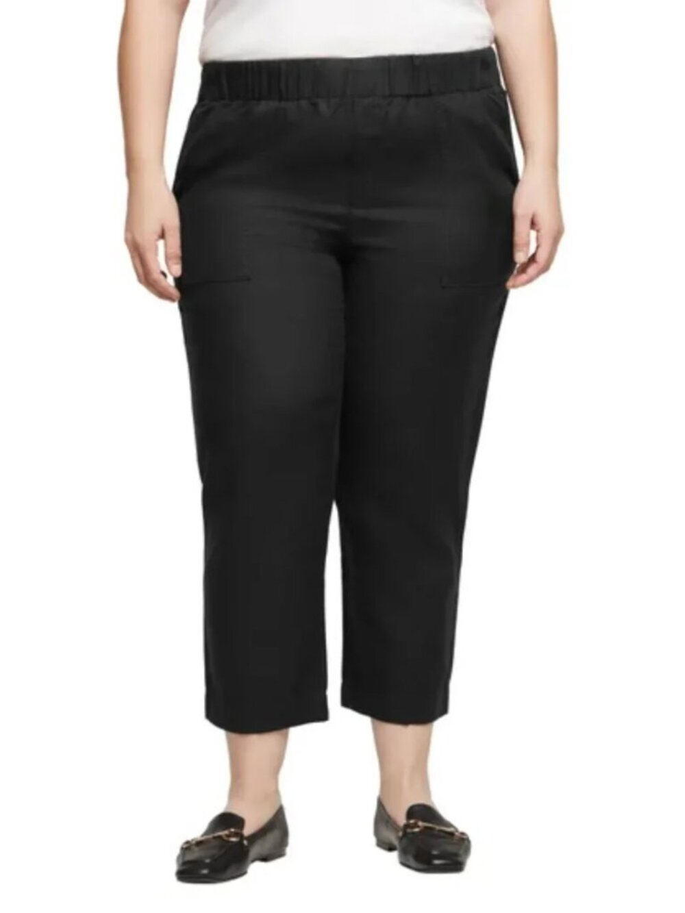 Banana Republic Women's Tapered Crop Pull-on Pant Black Color Size 2XL